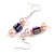 Pale Pink/Purple Glass and Shell Bead Drop Earrings with Silver Tone Closure - 6cm Long - view 2