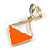 Orange/Black Enamel Geometric Clip On Earrings in Gold Tone - 45mm L - view 5