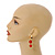 Red Acrylic Bead Gold Tone Disk Drop Earrings - 50mm L - view 3