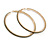 Oversized Slim Dark Green Crystal Hoop Earrings In Gold Tone - 75mm Diameter - view 5