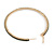 Oversized Slim Dark Green Crystal Hoop Earrings In Gold Tone - 75mm Diameter - view 6