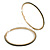 Oversized Slim Dark Green Crystal Hoop Earrings In Gold Tone - 75mm Diameter - view 4