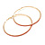 Oversized Slim Red Crystal Hoop Earrings In Gold Tone - 75mm Diameter - view 5