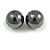 Large Hematite Coloured Acrylic Ball Stud Earrings - 20mm Diameter - view 2