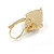 Square Pearl Crystal Drop Earrings in Gold Tone/ Leverback Closure - 33mm Long - view 7