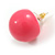 20mm Diameter/ Pink Acrylic Ball Stud Earrings - view 6