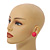 20mm Diameter/ Pink Acrylic Ball Stud Earrings - view 3