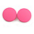 35mm D/ Pink Acrylic Coin Round Stud Earrings in Matt Finish - view 2
