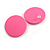 35mm D/ Pink Acrylic Coin Round Stud Earrings in Matt Finish - view 6