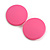 35mm D/ Pink Acrylic Coin Round Stud Earrings in Matt Finish - view 7
