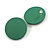 35mm D/ Green Acrylic Coin Round Stud Earrings in Matt Finish - view 2