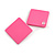 30mm Tall/ Pink Acrylic Square Stud Earrings in Matt Finish - view 4