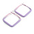 45mm D/ Slim Square Hoop Earrings in Matt Finish (Lavender Shades) - Large Size - view 5