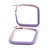 45mm D/ Slim Square Hoop Earrings in Matt Finish (Lavender Shades) - Large Size - view 2