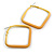45mm D/ Slim Square Hoop Earrings in Matt Finish (Yellow Shades) - Large Size - view 2