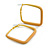 45mm D/ Slim Square Hoop Earrings in Matt Finish (Yellow Shades) - Large Size