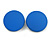 35mm D/ Blue Acrylic Coin Round Stud Earrings in Matt Finish - view 2