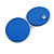 35mm D/ Blue Acrylic Coin Round Stud Earrings in Matt Finish - view 4