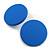 35mm D/ Blue Acrylic Coin Round Stud Earrings in Matt Finish - view 6