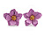 Matte Lavender Purple Layered Daisy Flower Stud Earrings in Gold Tone - 25mm Across - view 4
