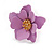 Matte Lavender Purple Layered Daisy Flower Stud Earrings in Gold Tone - 25mm Across - view 5