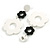 White/Black Acrylic Floral Drop Long Earrings - 70mm L - view 5