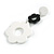 White/Black Acrylic Floral Drop Long Earrings - 70mm L - view 6