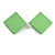 30mm Tall/ Lime Green Acrylic Square Stud Earrings in Matt Finish - view 5