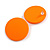 35mm D/ Orange Acrylic Coin Round Stud Earrings in Matt Finish - view 4