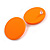 35mm D/ Orange Acrylic Coin Round Stud Earrings in Matt Finish - view 5