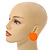 35mm D/ Orange Acrylic Coin Round Stud Earrings in Matt Finish - view 3