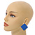 30mm Tall/ Blue Acrylic Square Stud Earrings in Matt Finish - view 3