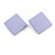 30mm Tall/ Lilac Acrylic Square Stud Earrings in Matt Finish - view 3