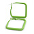 45mm D/ Slim Lime Green Square Hoop Earrings in Matt Finish - Large Size - view 2
