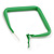 45mm D/ Slim Green Square Hoop Earrings in Matt Finish - Large Size - view 7