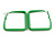 45mm D/ Slim Green Square Hoop Earrings in Matt Finish - Large Size - view 8
