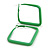 45mm D/ Slim Green Square Hoop Earrings in Matt Finish - Large Size - view 2