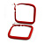 45mm D/ Slim Red Square Hoop Earrings in Matt Finish - Large Size - view 2