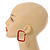45mm D/ Slim Red Square Hoop Earrings in Matt Finish - Large Size - view 3