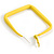 45mm D/ Slim Yellow Square Hoop Earrings in Matt Finish - Large Size - view 6