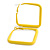 45mm D/ Slim Yellow Square Hoop Earrings in Matt Finish - Large Size - view 2