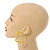 45mm D/ Slim Yellow Square Hoop Earrings in Matt Finish - Large Size - view 4