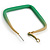 45mm D/ Slim Square Hoop Earrings in Matt Finish (Green/Yellow Shades) - Large Size - view 7