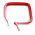 45mm D/ Slim Red/Pink Square Hoop Earrings in Matt Finish - Large Size - view 6