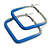 45mm D/ Slim Blue/Grey Square Hoop Earrings in Matt Finish - Large Size - view 5