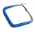 45mm D/ Slim Blue/Grey Square Hoop Earrings in Matt Finish - Large Size - view 6
