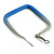 45mm D/ Slim Blue/Grey Square Hoop Earrings in Matt Finish - Large Size - view 7