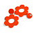 Orange Acrylic Open Cut Flower Drop Earrings - 55mm Long - view 4