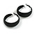 40mm D/ Wide Black Hoop Earrings in Matt Finish - Medium Size - view 4