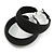 40mm D/ Wide Black Hoop Earrings in Matt Finish - Medium Size - view 2